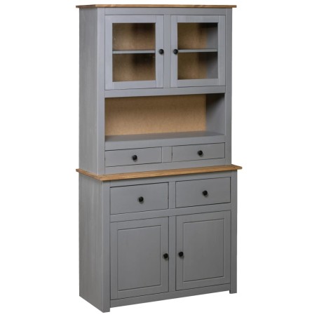 Buffet haut Gris 93x40,5x180 cm Pin Gamme Panama 633660633660