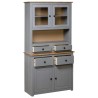 Buffet haut Gris 93x40,5x180 cm Pin Gamme Panama 633660633660