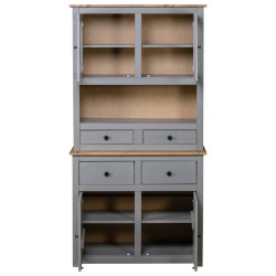 Buffet haut Gris 93x40,5x180 cm Pin Gamme Panama 633660633660