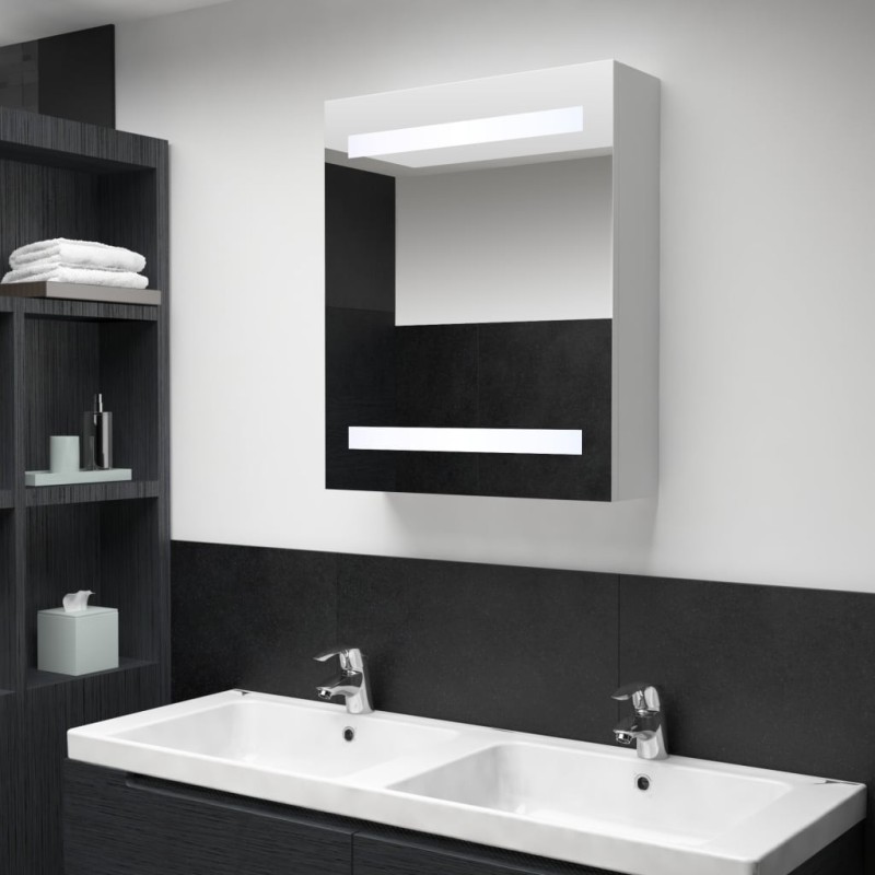 Armoire de salle de bain à miroir LED 50x13,5x60 cm 633661633661