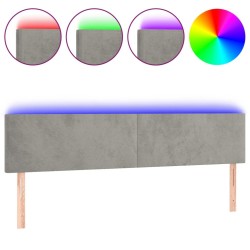 Tête de lit à LED Gris clair 180x5x78/88 cm Velours 633662633662