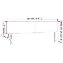 Tête de lit à LED Gris clair 180x5x78/88 cm Velours 633662633662