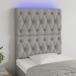 Tête de lit à LED Gris clair 80x7x118/128 cm Tissu 633663633663
