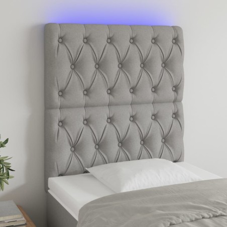 Tête de lit à LED Gris clair 80x7x118/128 cm Tissu 633663633663