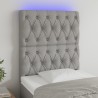 Tête de lit à LED Gris clair 80x7x118/128 cm Tissu 633663633663
