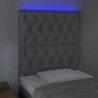 Tête de lit à LED Gris clair 80x7x118/128 cm Tissu 633663633663