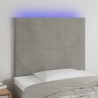 Tête de lit à LED Gris clair 90x5x118/128 cm Velours 633665633665