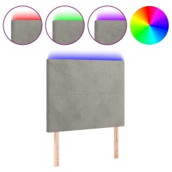 Tête de lit à LED Gris clair 90x5x118/128 cm Velours 633665633665