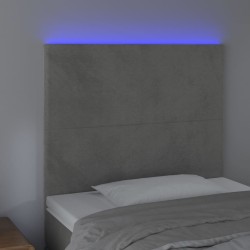 Tête de lit à LED Gris clair 90x5x118/128 cm Velours 633665633665