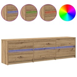 Unites TV 2 pcs Chêne artisanal Bois d'ingénierie 633666633666