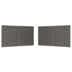 Mur de tente de fête 2 pcs Anthracite 400 x 195 cm PE et acier 633668633668