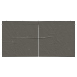 Mur de tente de fête 2 pcs Anthracite 400 x 195 cm PE et acier 633668633668