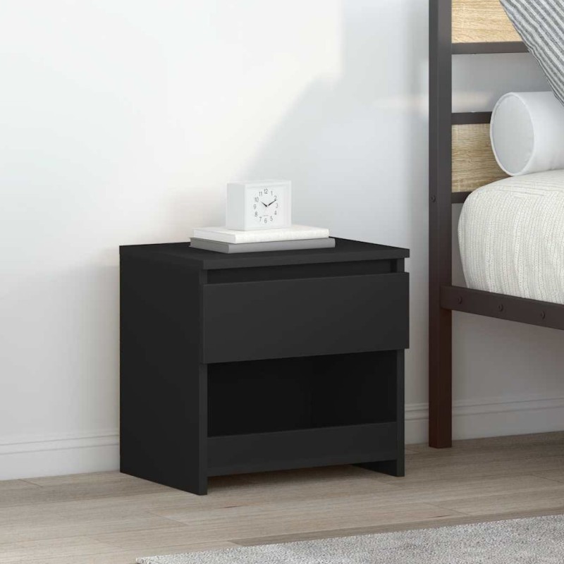 Tables de chevet 2 pcs Noir 40x30x39 cm Bois d’ingénierie 633669633669