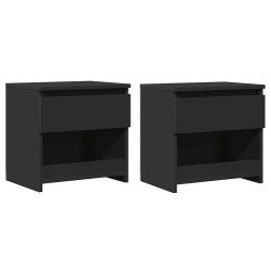 Tables de chevet 2 pcs Noir 40x30x39 cm Bois d’ingénierie 633669633669