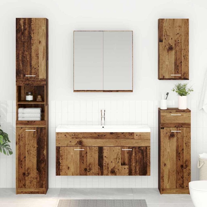 Armoire d'évier avec stockage Bois ancien Bois d'ingénierie 633672633672