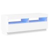 Meuble TV avec lumières LED blanc brillant 100x35x40 cm 633678633678