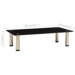 322761 TV Stand Black 60x35x17 cm Tempered Glass 633682633682