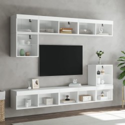 Meuble TV avec lumières LED blanc 80x30x30 cm 633689633689