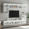 Meuble TV avec lumières LED blanc 80x30x30 cm 633689633689