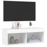 Meuble TV avec lumières LED blanc 80x30x30 cm 633689633689
