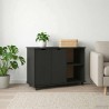Cabinet roulant Noir 100 x 39 x 65,5 cm Bois de Pin Massif 633690633690