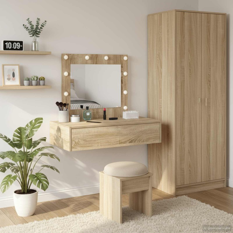 Table de Toilette Marron 83 x 40 x 70 cm Bois d'ingénierie 633699633699