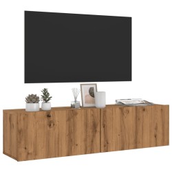 Meuble TV mural chêne artisanal 120x30x30 cm bois d'ingénierie 633701633701