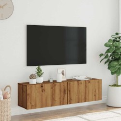 Meuble TV mural chêne artisanal 120x30x30 cm bois d'ingénierie 633701633701