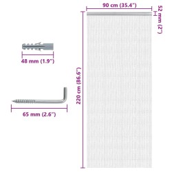 Moustiquaire de porte à chaîne 90x220 cm aluminium 633706633706