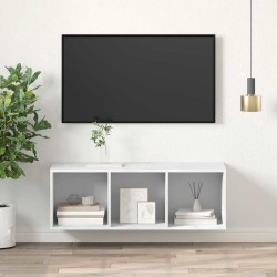 Meuble TV mural Blanc 37x37x107 cm Bois d’ingénierie 633710633710