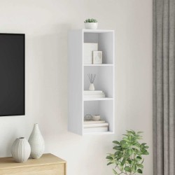Meuble TV mural Blanc 37x37x107 cm Bois d’ingénierie 633710633710