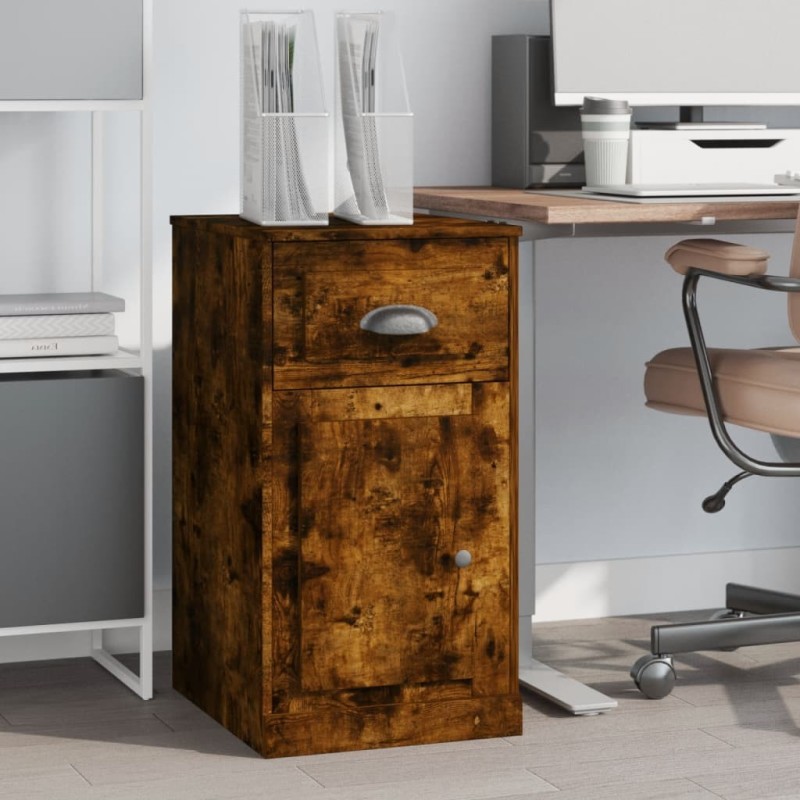 Armoire latérale avec tiroir chêne fumé 40x50x75 cm 633712633712