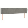Tête de lit avec oreilles Gris clair 203x23x78/88 cm Velours 633715633715