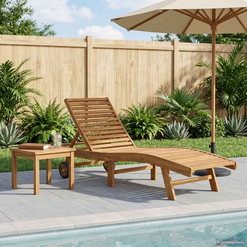 Transat Marron Bois de teck massif 633723633723
