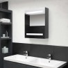 Armoire de salle de bain à miroir LED Gris brillant 50x14x60 cm 633725633725