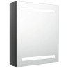 Armoire de salle de bain à miroir LED Gris brillant 50x14x60 cm 633725633725