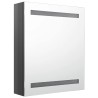 Armoire de salle de bain à miroir LED Gris brillant 50x14x60 cm 633725633725