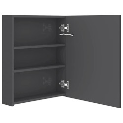Armoire de salle de bain à miroir LED Gris brillant 50x14x60 cm 633725633725