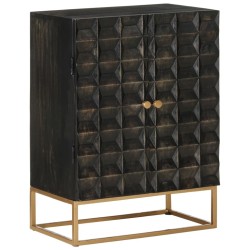 Buffet Noir 55x34x75 cm Bois massif de manguier et fer 633728633728