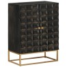 Buffet Noir 55x34x75 cm Bois massif de manguier et fer 633728633728