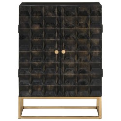 Buffet Noir 55x34x75 cm Bois massif de manguier et fer 633728633728