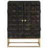 Buffet Noir 55x34x75 cm Bois massif de manguier et fer 633728633728