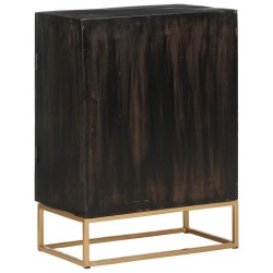 Buffet Noir 55x34x75 cm Bois massif de manguier et fer 633728633728
