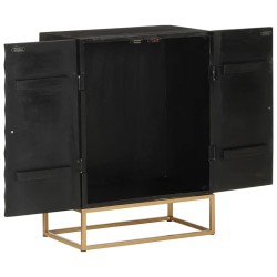 Buffet Noir 55x34x75 cm Bois massif de manguier et fer 633728633728