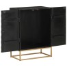 Buffet Noir 55x34x75 cm Bois massif de manguier et fer 633728633728