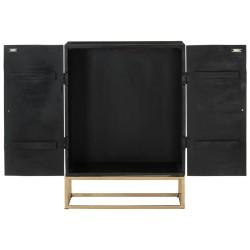 Buffet Noir 55x34x75 cm Bois massif de manguier et fer 633728633728