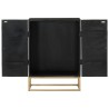 Buffet Noir 55x34x75 cm Bois massif de manguier et fer 633728633728