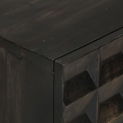 Buffet Noir 55x34x75 cm Bois massif de manguier et fer 633728633728