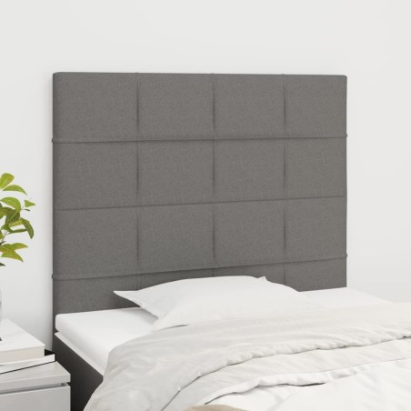 Tête de lit Gris foncé 80x5x118/128 cm Tissu 633733633733