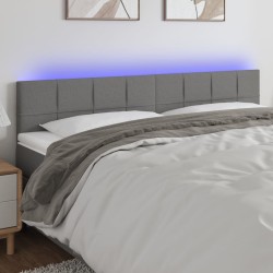Tête de lit à LED Gris foncé 160x5x78/88 cm Tissu 633736633736